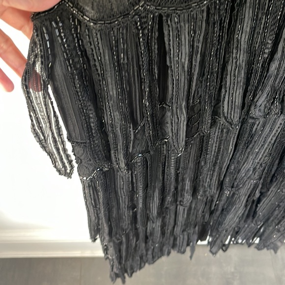 Vintage Gothic Black Beaded Formal Gown from Kleinfeld’s, Size 12 - Picture 7 of 13